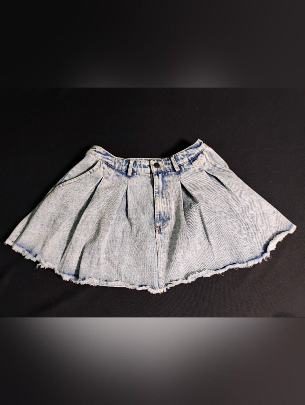 Pretty Garbage Sz S Acid Wash Shirt Pleated Skirt W Pockets